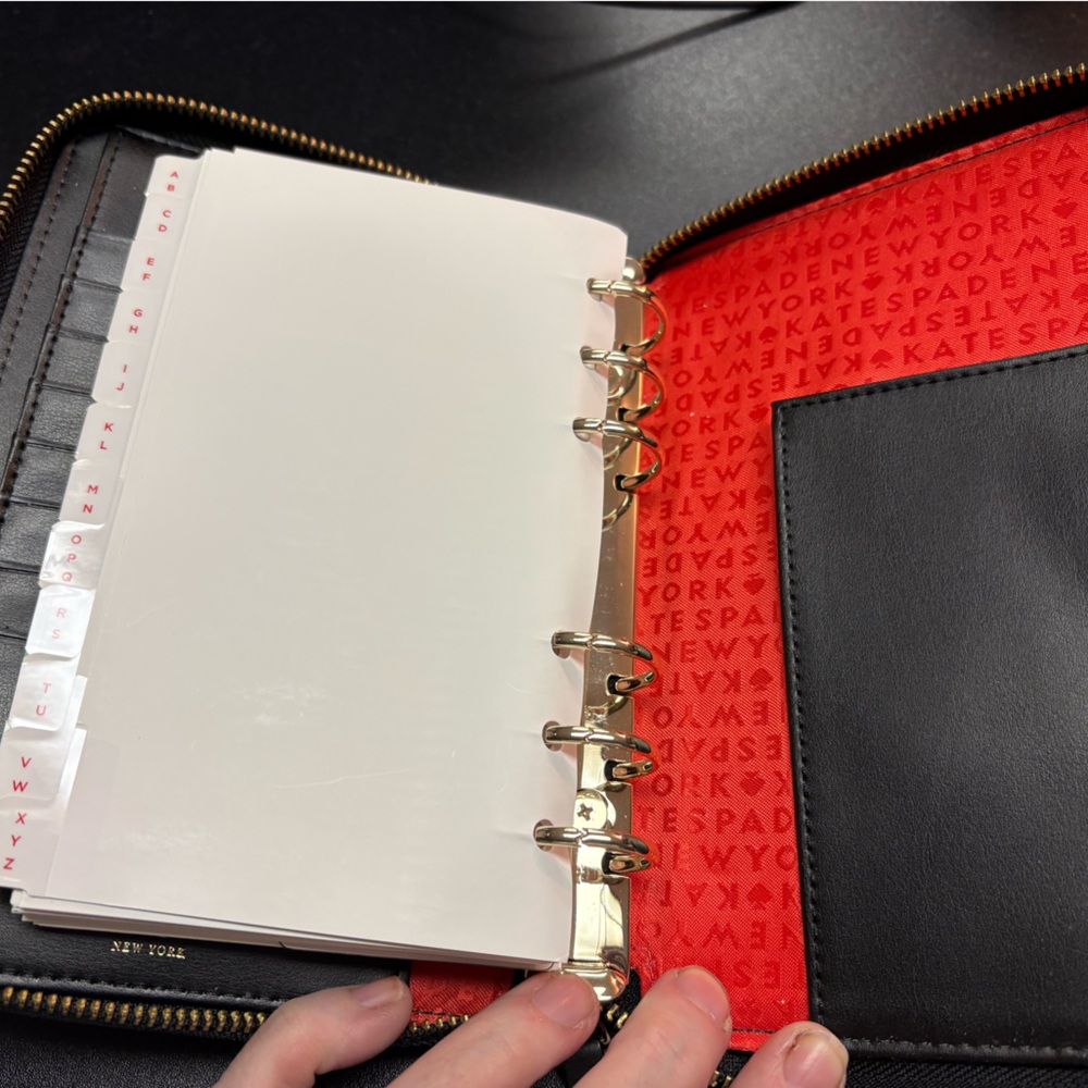Kate Spade Black and White Polka Dot Wellesley Planner Agenda - Picture 4 of 5